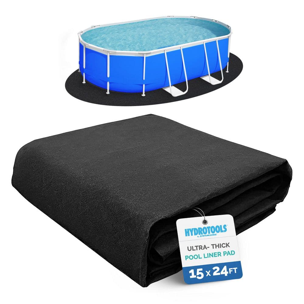 Hydrotools Above Ground Oval Liner Pad, Pool Protector Mat, 15 x 24 Ft