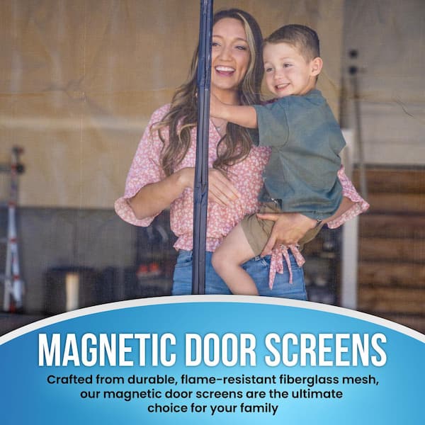 Fenestrelle Magnetic Screen Door for French & Sliding Doors. Large Pet &  Kids. Keep Bugs Out. Heavy Fiberglass Mesh. Self Closing Continuous  Magnetic