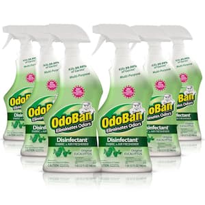 32 oz. Eucalyptus Multi-Purpose Disinfectant Spray, Odor Eliminator, Sanitizer, Fabric Freshener, Mold Control (6-Pack)