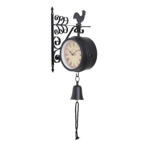 ORE International 10 in. L x 4 in. W x 22 in. H Montreal Outdoor Double Side Wall Clock