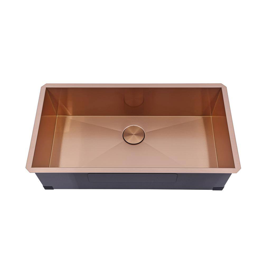 Kingsman Hardware Kingsman 36 in. Undermount Single Bowl Satin Rose