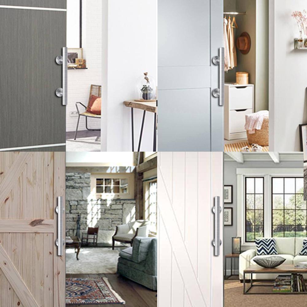 12'' Stainless Steel Sliding Barn Door Handle Set, Double Sided