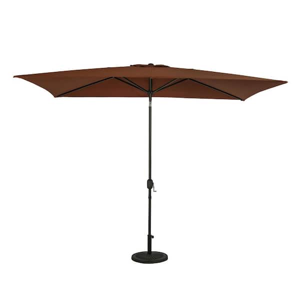 Island Umbrella Bimini 6.5 ft. x 10 ft. Polyester Rectangle Market Patio Umbrella in Coffee