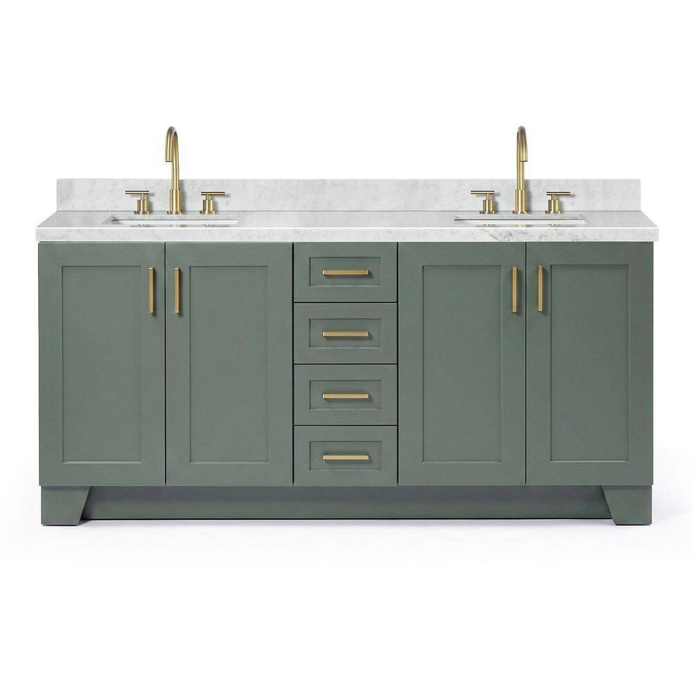 Taylor 72 in. Double Sink Freestanding Bath Vanity in Vintage Sage Green with Carrara White Marble Top price history on PriceWatchPro