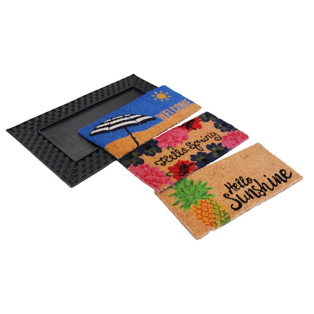 Summer Novelty Coir Mats - Teal/Turquoise Blue, Size 18 x 30 | The Company Store