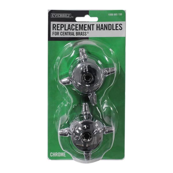 Pair of Replacement Faucet Handles in Chrome Finish for Central Brass