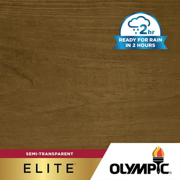 Olympic Elite 1 gal. ST-2016 Light Mocha Semi-Transparent Exterior Stain and Sealer in One Low VOC