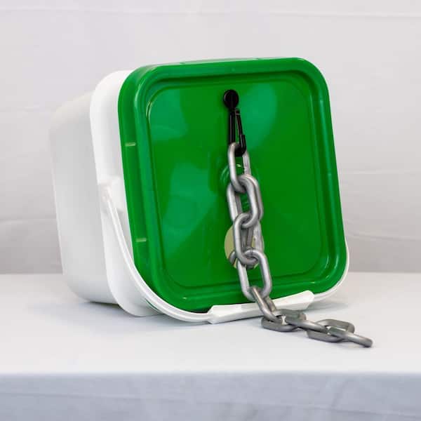 2 in. (#8, 51 mm) x 65 ft. Heavy Duty Plastic Safety Chain Silver in a Pail