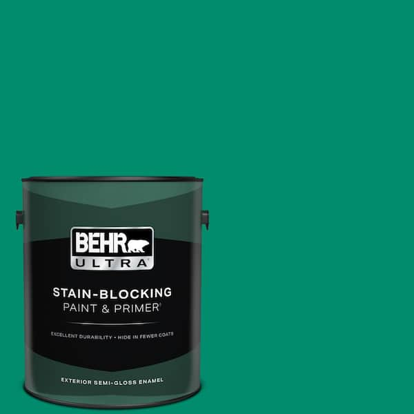 BEHR ULTRA 1 gal. #S-G-470 Festive Green Semi-Gloss Enamel Exterior Paint & Primer