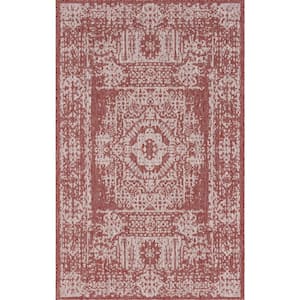 Rust Red Timeworn Outdoor 9 ft. x 12 ft. Area Rug