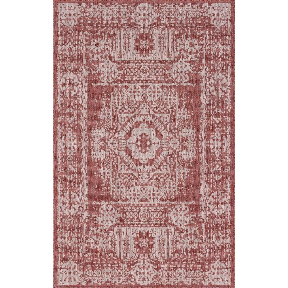 Rust Red Timeworn Outdoor 4 ft. x 6 ft. Area Rug price history on PriceWatchPro