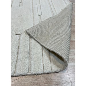 4 ft x 6 ft. White Elegant and Durable Hand Knotted Wool Modern Contemporary Flatweave Premium Rectangle Area Rugs