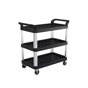 Luxor 24 in. x 45 in. Two Shelf Heavy Duty Cart in Black XLC11-B - The Home  Depot