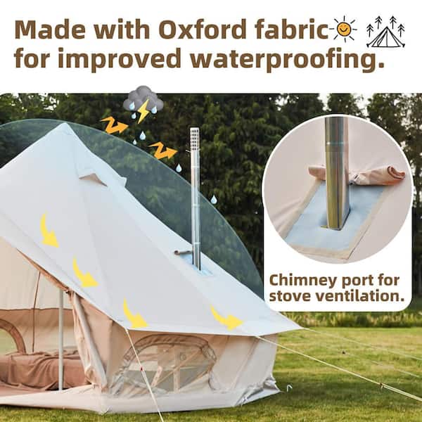 Trailblazer 13 ft. Beige Bell Tent with Stove Jack and Removable