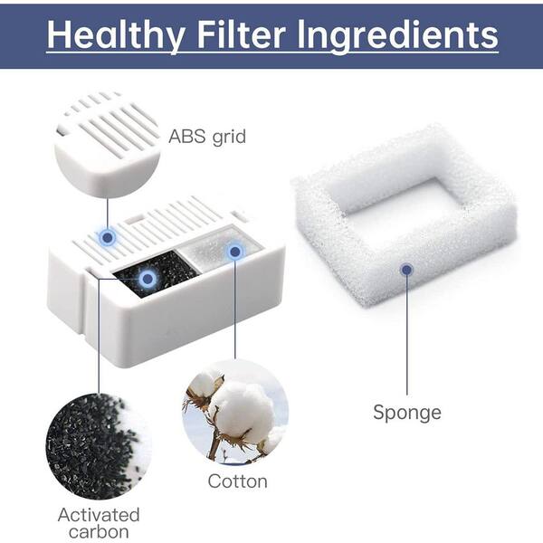 KIWDZFU Cat Fountain Replacement Carbon Foam Filters Eco
