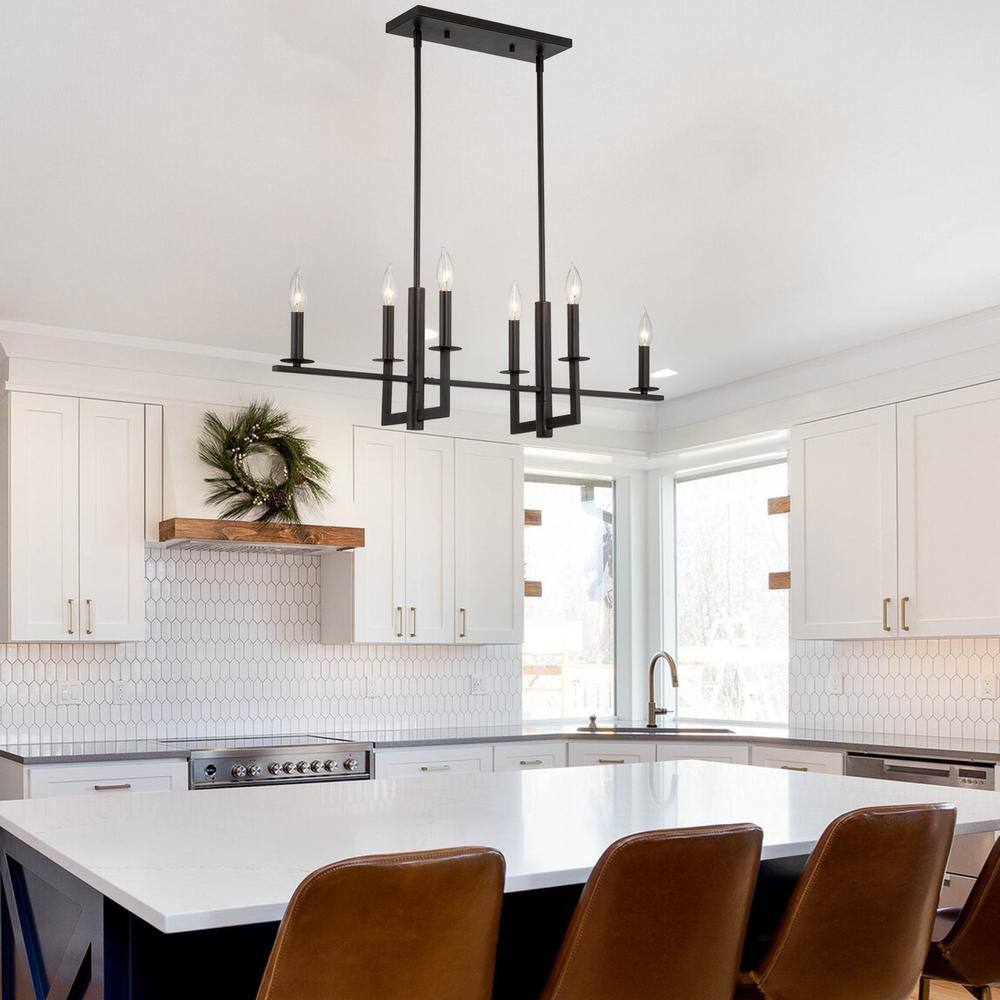 Oil Rubbed Bronze 6-Light Geometric Island Chandelier