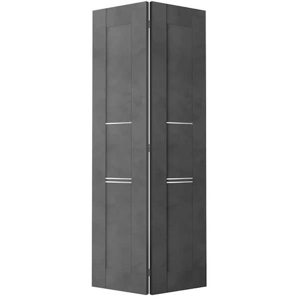 Belldinni Vona 07 3H 48 in. x 79.375 in. Solid Core Composite Dark Urban Finished Wood Bifold Door with Hardware
