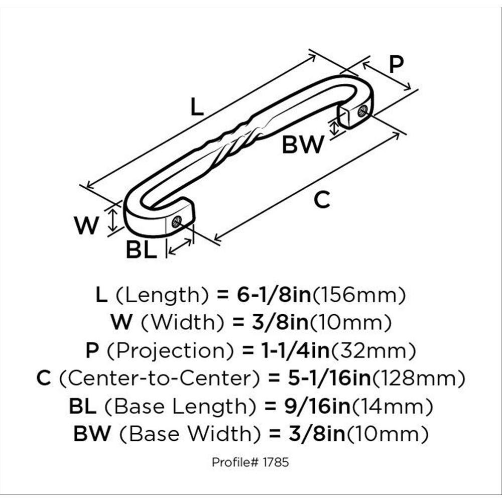 Satin Nickel 5 1/16" Center to Center Arch Cabinet Pull