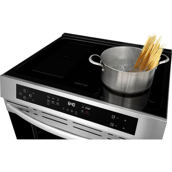30 in. 4 Element Slide-In Induction Range in Stainless Steel with Air Fry