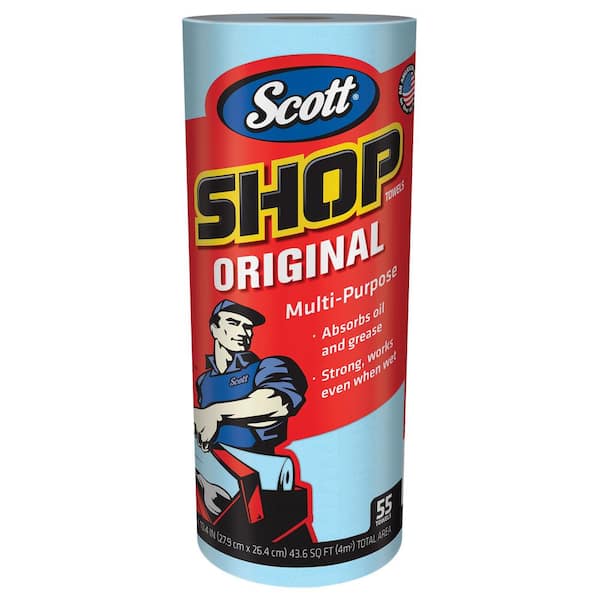 Scott Shop Towels Original (75130), Blue Shop Towels (1 Roll Per Pack, 30 Packs Per Case)