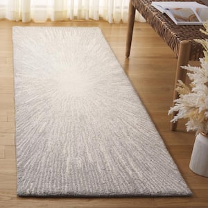 Abstract Ivory/Silver 2 ft. x 8 ft. Eclectic Star Runner Rug
