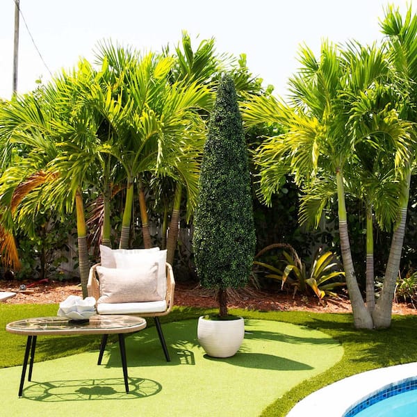 Nearly Natural 7 ft. UV resistant Artificial Boxwood Topiary Cone