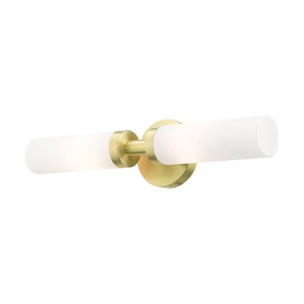 Satin Brass and Opal Glass 18" Modern Vanity Light