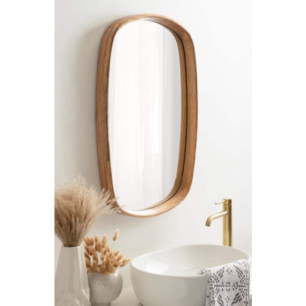 Natural Mango Wood Rectangular Vanity Wall Mirror