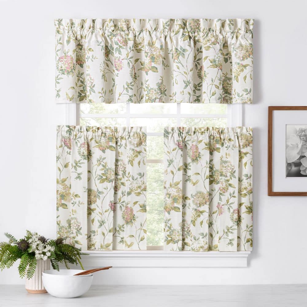 Abigail Floral Multi Cotton-Blend Room Darkening Window Curtains, Set of 2