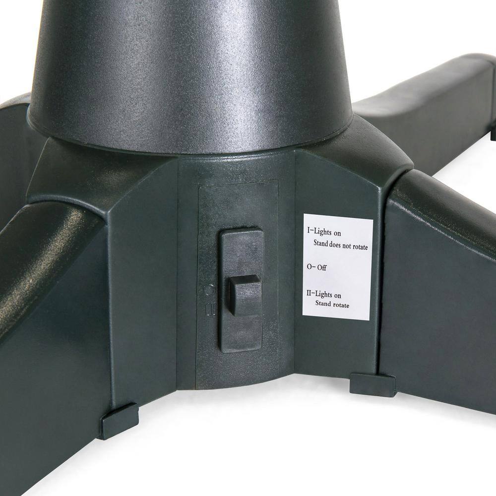 360-Degree Rotating Black Plastic Christmas Tree Stand for 7.5ft Trees