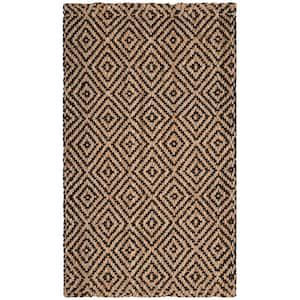 Natural Fiber Beige/Black Doormat 3 ft. x 5 ft. Geometric Area Rug