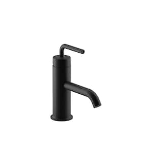 Purist Single-Handle Single Hole Bathroom Faucet with Straight Lever Handle in Matte Black