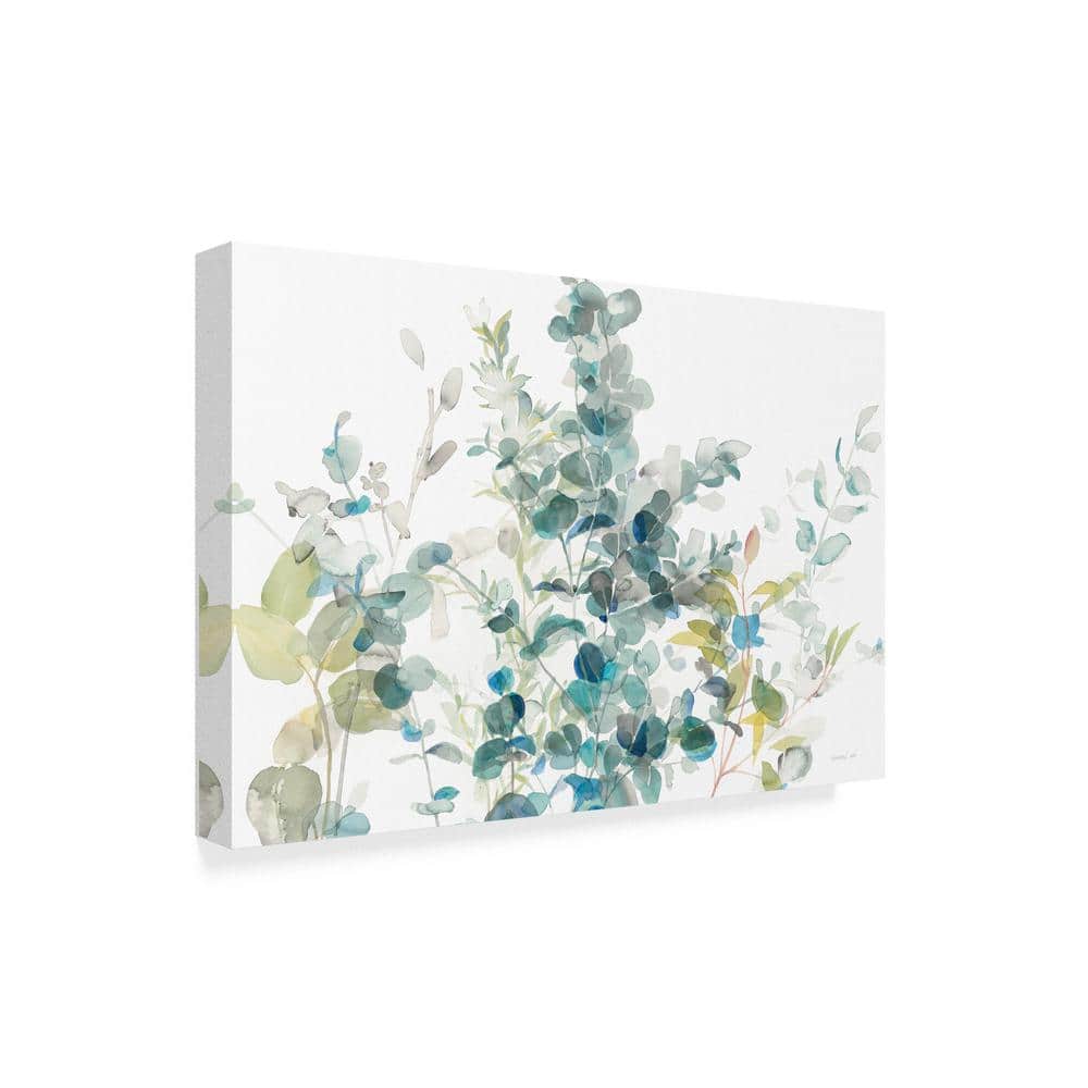 Eucalyptus I White Crop Botanical Canvas Print