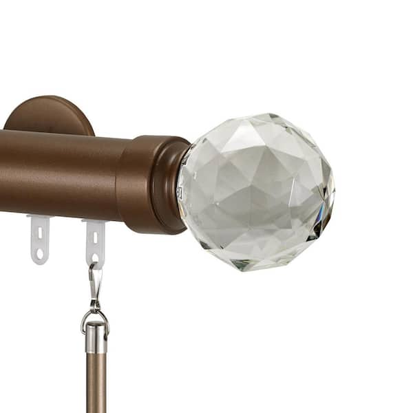 Art Decor Tekno 40 96 in. Non-Adjustable 1.5 in. Single Traverse Window Curtain Rod Set in Sandal with Garibaldi Finial