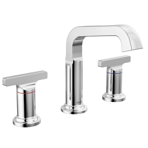 Delta Tetra 8 in. Widespread Double-Handle Bathroom Faucet in Polished Chrome