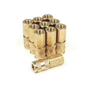 Extreme Performance 1/4 in. x 1/4 in. Brass Female Hi Flow 6-Ball Coupler (10-Pack)