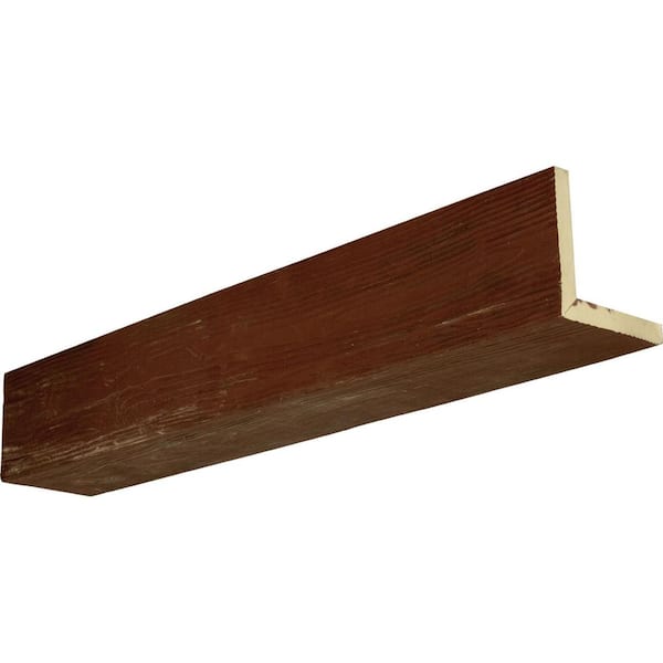 Ekena Millwork 8 in. x 12 in. x 22 ft. 2-Sided (L-Beam) Sandblasted Natural Pecan Faux Wood Ceiling Beam