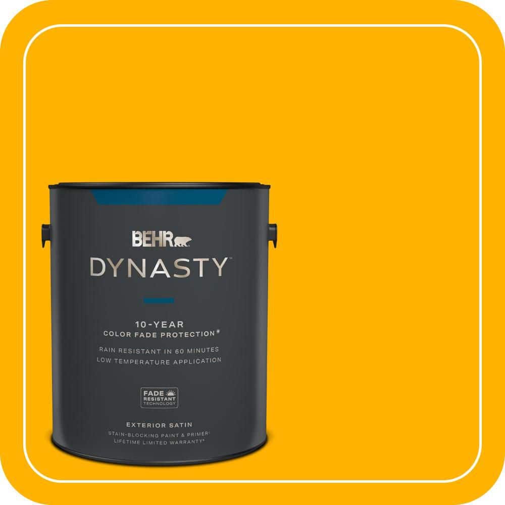 BEHR DYNASTY 1 gal. #310B-7 Saffron Thread Satin Enamel Exterior Stain ...