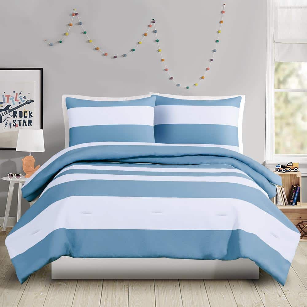 Urban Playground Lavelle Blue/White Stripe Microfiber Full/Queen 3