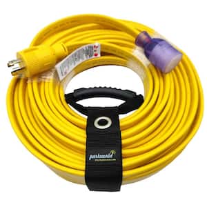 50 ft. 10/4 30 Amp 125/240-Volt Locking L14-30 Generator Extension Cord with Lighted End(L14-30P to L14-30R), Yellow
