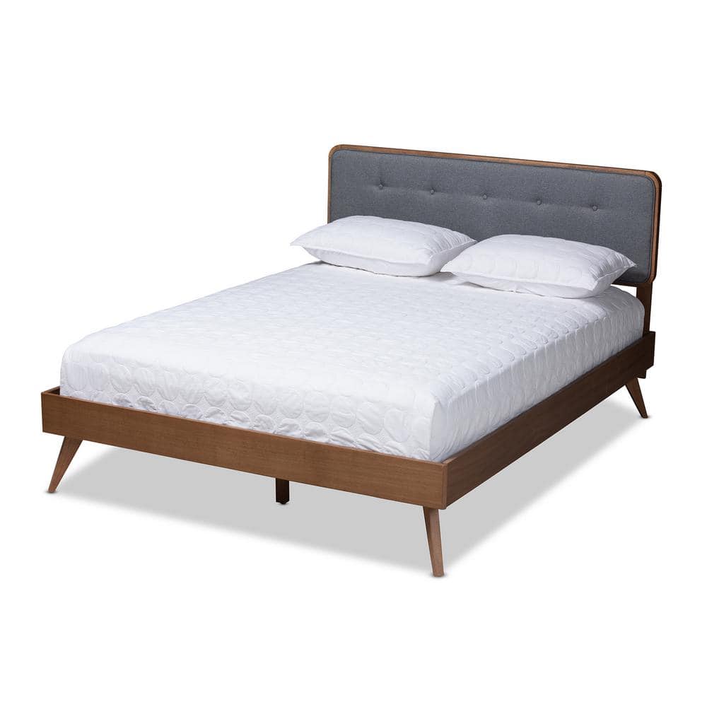 Dilara Dark Gray and Walnut Queen Platform Bed price history on PriceWatchPro