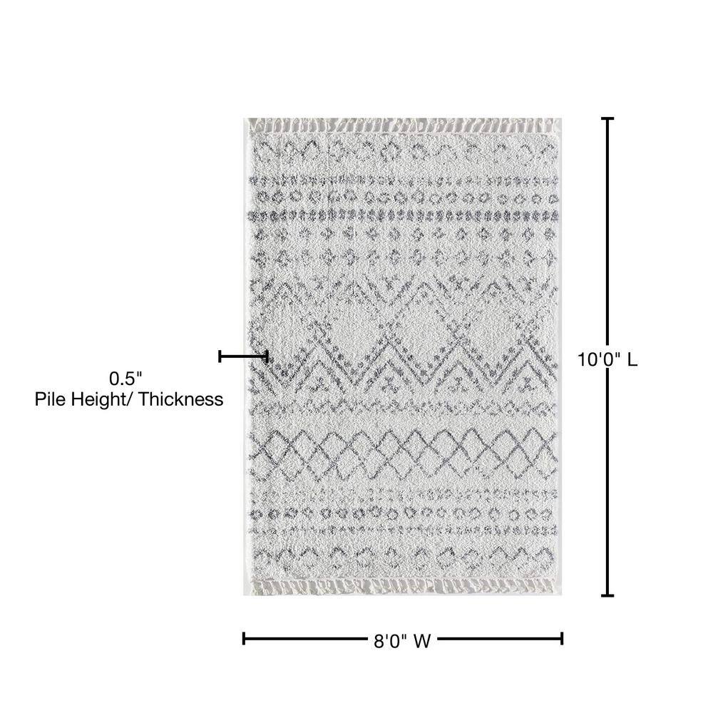 Shadow Gray 8' x 10' Shag Synthetic Area Rug
