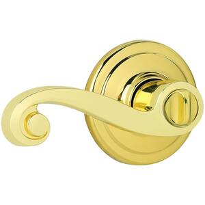3"hinges J08670 Bathroom Door Handles SET Polished Brass Scroll Set 64mm Lock 