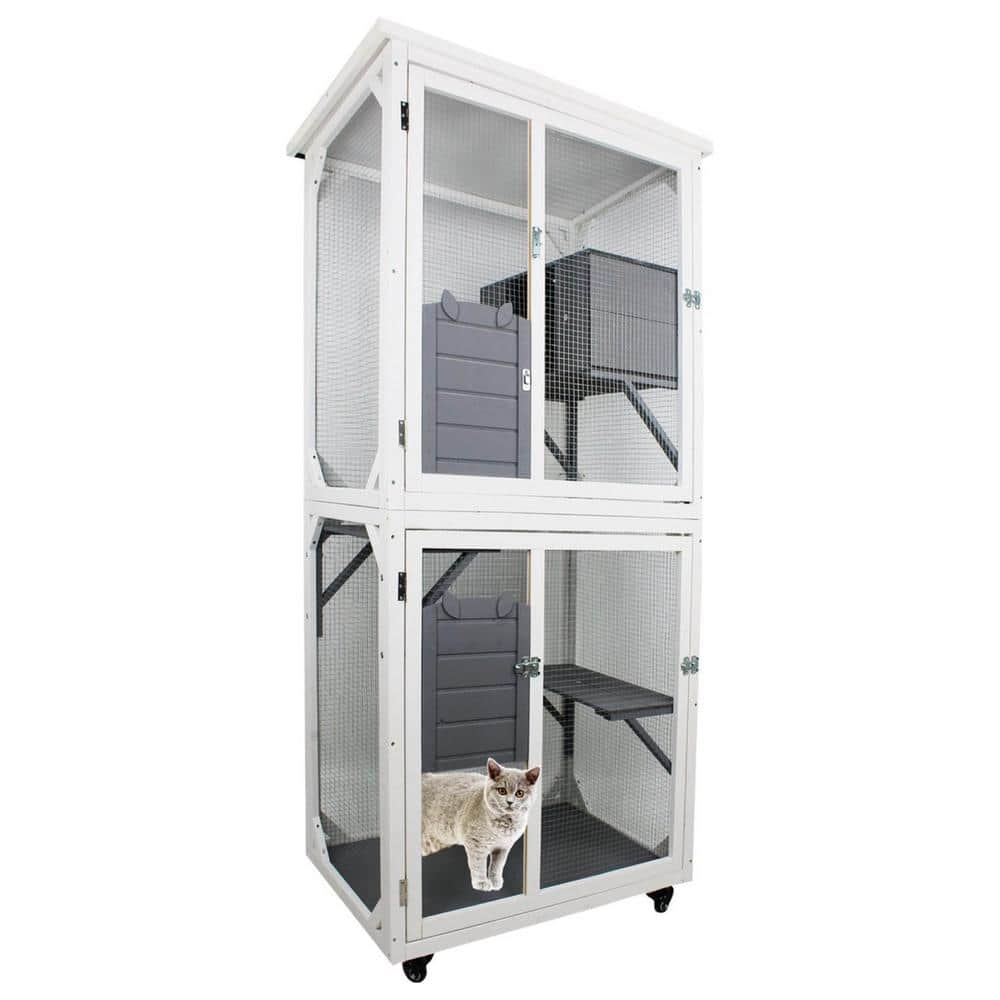 Outdoor or Indoor Cat House Cat Pet Climbing Rack Play Cage Lovely Big Spac