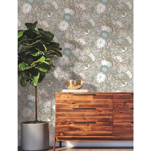 Vincent Poppies Heather Multi-Colored Matte Pre-pasted Paper Wallpaper 60.75 sq. ft