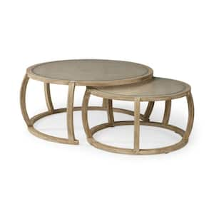 41.5 in. White Round Wood Coffee Table