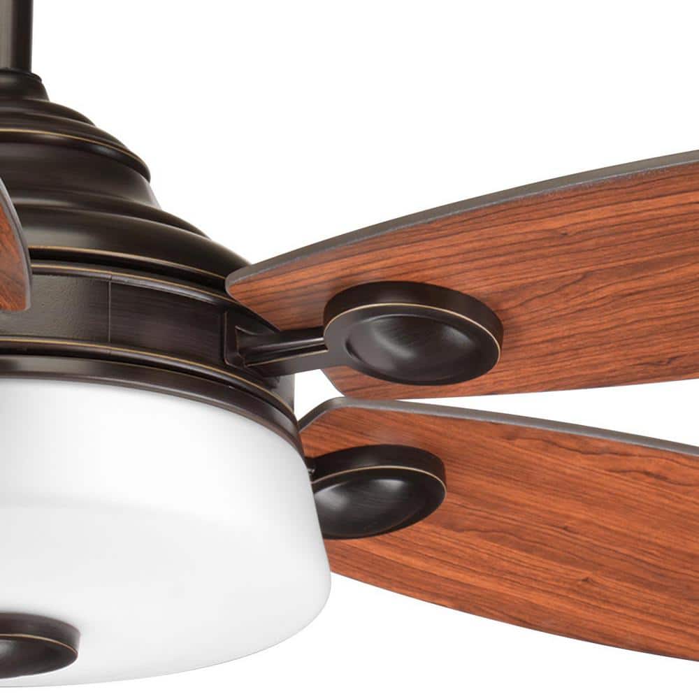 54'' Antique Bronze Ceiling Fan with LED Light and Remote