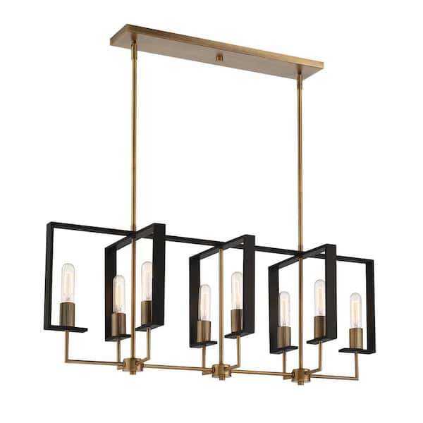 Designers Fountain Chicago PM 60-Watt 8-Light Old Satin Brass Pendant