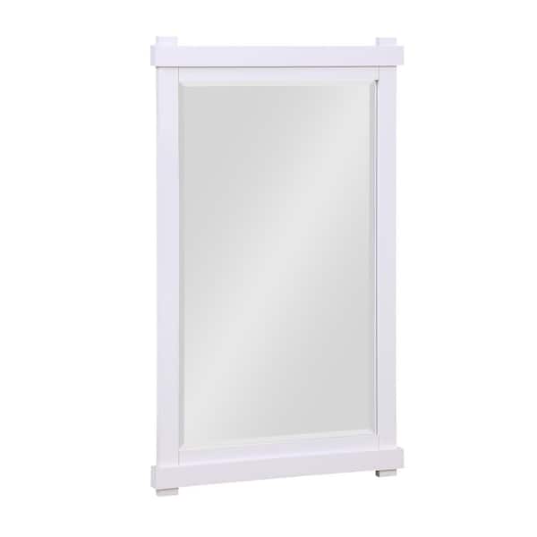 Dorel Living Rion 24 in. W x 39.5 in. H White Bathroom Mirror