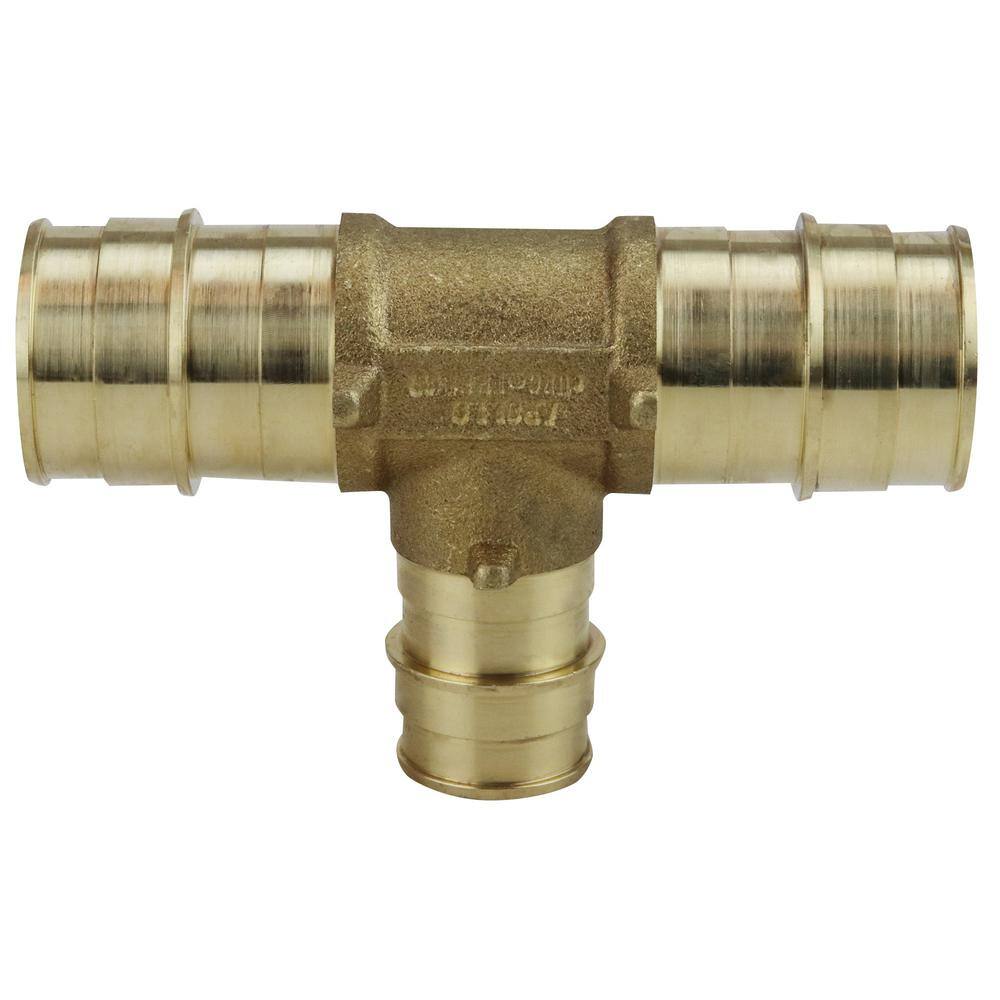 XFITTING 1" X 1" X 3/4" Brass PEX A Expansion Tee – Lead-Free Fitting